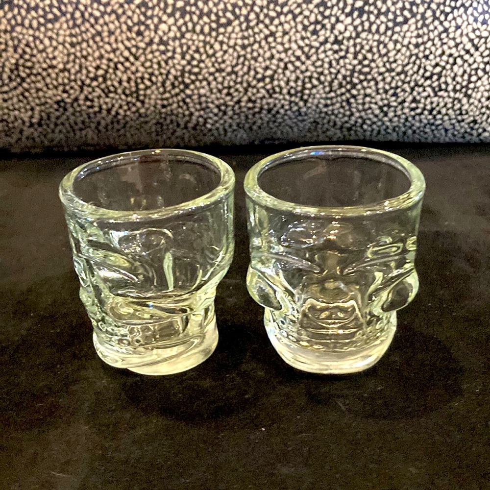 Set of three Mac bolt shot glasses.